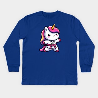 Judo Unicorn Olympics🥋🦄 - Ippon Cuteness! Kids Long Sleeve T-Shirt